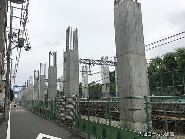 阪急京都線の高架工事 